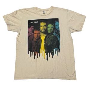 2010 Maroon 5 Tour Adult T Shirt Large Beige Music Concert Adam Levine y2k